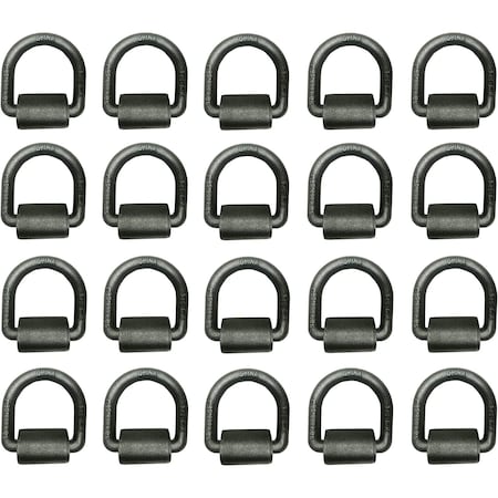 Tie 4 Safe 5/8" Weld On Lashing D-Ring w/ Cap, WLL, 6,000 lbs., PK20 FH22-58-20